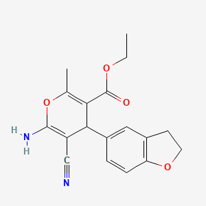 molecular formula C18H18N2O4 B1620690 ethyl 6-amino-5-cyano-4-(2,3-dihydro-1-benzofuran-5-yl)-2-methyl-4H-pyran-3-carboxylate CAS No. 368870-00-2