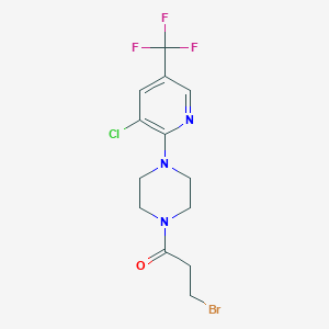molecular formula C13H14BrClF3N3O B1620699 3-Bromo-1-[4-[3-chloro-5-(trifluoromethyl)pyridin-2-yl]piperazin-1-yl]propan-1-one CAS No. 260554-80-1