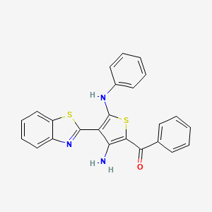 molecular formula C24H17N3OS2 B1620761 (3-Amino-4-benzothiazol-2-YL-5-phenylamino-thiophen-2-YL)-phenyl-methanone CAS No. 82685-36-7