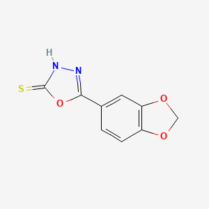 molecular formula C9H6N2O3S B1620767 5-Benzo[1,3]dioxol-5-yl-[1,3,4]oxadiazole-2-thiol CAS No. 63698-52-2