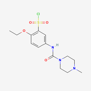 molecular formula C14H20ClN3O4S B1620788 2-Ethoxy-5-(4-methylpiperazine-1-carboxamido)benzene-1-sulfonyl chloride CAS No. 725234-38-8