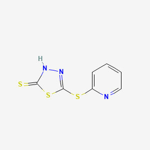 molecular formula C7H5N3S3 B1620809 5-pyridin-2-ylsulfanyl-3H-1,3,4-thiadiazole-2-thione CAS No. 87468-08-4
