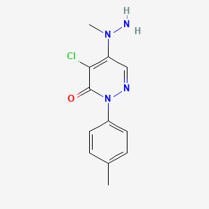 molecular formula C12H13ClN4O B1620823 4-Chloro-5-(1-methylhydrazino)-2-(4-methylphenyl)-2,3-dihydropyridazin-3-one CAS No. 41933-01-1