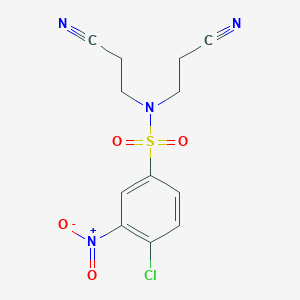 molecular formula C12H11ClN4O4S B1620832 4-chloro-N,N-bis(2-cyanoethyl)-3-nitrobenzenesulfonamide CAS No. 40859-91-4