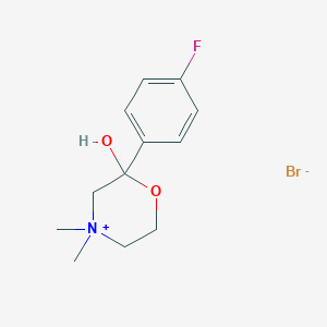 molecular formula C12H17BrFNO2 B1620851 2-(4-Fluorophenyl)-2-hydroxy-4,4-dimethyl-1,4-oxazinan-4-ium bromide CAS No. 849060-64-6