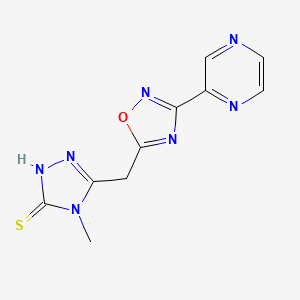 molecular formula C10H9N7OS B1620866 4-methyl-5-[(3-pyrazin-2-yl-1,2,4-oxadiazol-5-yl)methyl]-4H-1,2,4-triazole-3-thiol CAS No. 519056-47-4