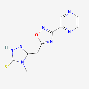 4-methyl-5-[(3-pyrazin-2-yl-1,2,4-oxadiazol-5-yl)methyl]-4H-1,2,4-triazole-3-thiol