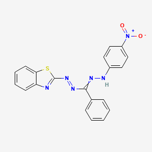 molecular formula C20H14N6O2S B1620874 5-(2-Benzothiazolyl)-1-(4-nitrophenyl)-3-phenylformazan CAS No. 52644-49-2