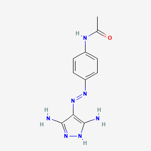 molecular formula C11H13N7O B1620884 N-(4-(2-(3,5-diamino-4H-pyrazol-4-ylidene)hydrazinyl)phenyl)acetamide CAS No. 333326-97-9