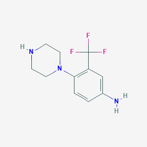 molecular formula C11H14F3N3 B1620891 4-Piperazin-1-yl-3-(trifluoromethyl)aniline CAS No. 319474-60-7