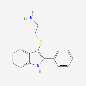 molecular formula C16H16N2S B1620898 2-(2-Phenyl-1H-indol-3-ylsulfanyl)-ethylamine CAS No. 61021-64-5
