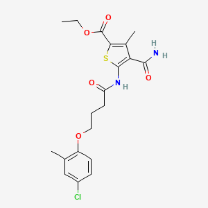 molecular formula C20H23ClN2O5S B1620899 Ethyl 4-carbamoyl-5-[4-(4-chloro-2-methylphenoxy)butanoylamino]-3-methylthiophene-2-carboxylate CAS No. 5695-79-4