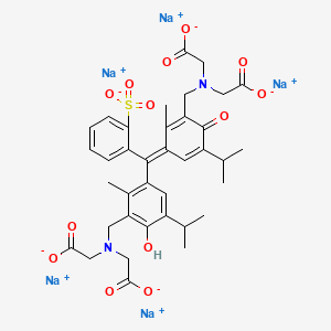molecular formula C37H39N2Na5O13S B1620918 pentasodium;2-[[5-[(Z)-[3-[[bis(carboxylatomethyl)amino]methyl]-2-methyl-4-oxo-5-propan-2-ylcyclohexa-2,5-dien-1-ylidene]-(2-sulfonatophenyl)methyl]-2-hydroxy-6-methyl-3-propan-2-ylphenyl]methyl-(carboxylatomethyl)amino]acetate CAS No. 4310-80-9