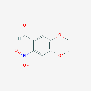molecular formula C9H7NO5 B1620929 7-硝基-2,3-二氢-1,4-苯二噁英-6-甲醛 CAS No. 55149-81-0