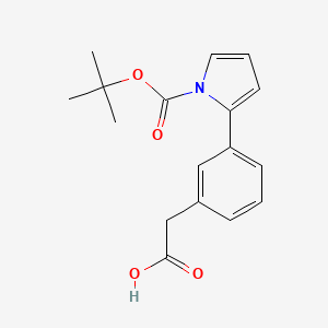 molecular formula C17H19NO4 B1620930 2-(3-Carboxymethyl-phenyl)-pyrrole-1-carboxylic acid tert-butyl ester CAS No. 672309-90-9