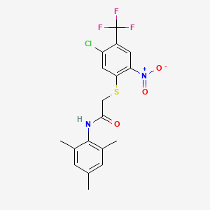 molecular formula C18H16ClF3N2O3S B1620980 N1-MESITYL-2-([5-CHLORO-2-NITRO-4-(TRIFLUOROMETHYL)PHENYL]THIO)ACETAMIDE CAS No. 217490-34-1