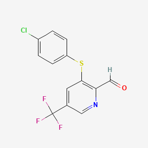 3-[(4-Chlorophenyl)thio]-5-(trifluoromethyl)pyridine-2-carbaldehyde