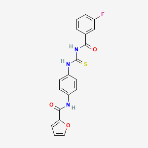 molecular formula C19H14FN3O3S B1621019 N-[4-[(3-fluorobenzoyl)carbamothioylamino]phenyl]furan-2-carboxamide CAS No. 6406-38-8