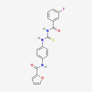 N-[4-({[(3-fluorophenyl)carbonyl]carbamothioyl}amino)phenyl]furan-2-carboxamide