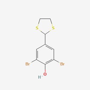 molecular formula C9H8Br2OS2 B1621040 2,6-Dibromo-4-(1,3-dithiolan-2-yl)phenol CAS No. 262291-90-7