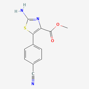 molecular formula C12H9N3O2S B1621063 Methyl 2-amino-5-(4-cyanophenyl)-1,3-thiazole-4-carboxylate CAS No. 886361-36-0