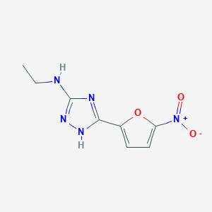 molecular formula C8H9N5O3 B162109 s-Triazole, 5-ethylamino-3-(5-nitro-2-furyl)- CAS No. 10187-89-0
