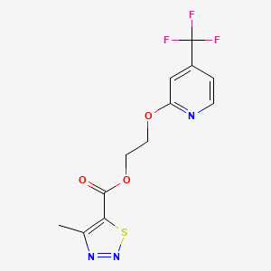 molecular formula C12H10F3N3O3S B1621101 2-{[4-(Trifluoromethyl)-2-pyridyl]oxy}ethyl 4-methyl-1,2,3-thiadiazole-5-carboxylate CAS No. 257625-01-7