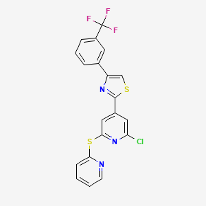 molecular formula C20H11ClF3N3S2 B1621105 2-[2-Chloro-6-(2-pyridylthio)-4-pyridyl]-4-[3-(trifluoromethyl)phenyl]-1,3-thiazole CAS No. 266361-97-1