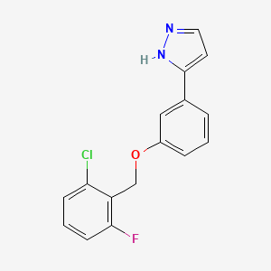 molecular formula C16H12ClFN2O B1621109 3-{3-[(2-Chloro-6-fluorobenzyl)oxy]phenyl}-1H-pyrazole CAS No. 451485-60-2