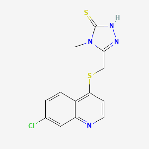 molecular formula C13H11ClN4S2 B1621113 3-[(7-chloroquinolin-4-yl)sulfanylmethyl]-4-methyl-1H-1,2,4-triazole-5-thione CAS No. 845885-91-8