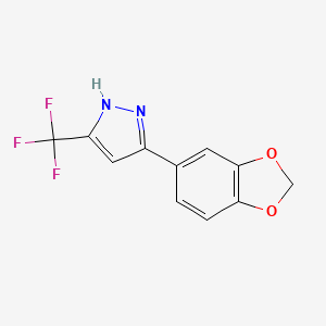 molecular formula C11H7F3N2O2 B1621133 3-(1,3-benzodioxol-5-yl)-5-(trifluoromethyl)-1H-pyrazole CAS No. 845266-32-2