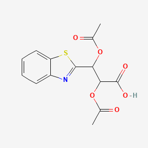 molecular formula C14H13NO6S B1621138 2,3-Bis(acetyloxy)-3-(1,3-benzothiazol-2-yl)propanoic acid CAS No. 97338-86-8