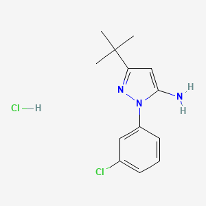 molecular formula C13H17Cl2N3 B1621141 3-(tert-Butyl)-1-(3-chlorophenyl)-1H-pyrazol-5-amine hydrochloride CAS No. 1049715-83-4