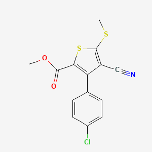 molecular formula C14H10ClNO2S2 B1621163 Methyl 3-(4-chlorophenyl)-4-cyano-5-(methylthio)thiophene-2-carboxylate CAS No. 63244-05-3