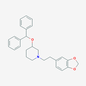molecular formula C27H29NO3 B162117 Piperidine, 1-(2-(1,3-benzodioxol-5-yl)ethyl)-3-(diphenylmethoxy)- CAS No. 127263-13-2