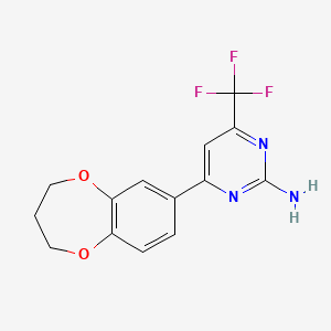 molecular formula C14H12F3N3O2 B1621179 4-(3,4-dihydro-2H-1,5-benzodioxepin-7-yl)-6-(trifluoromethyl)-2-pyrimidinamine CAS No. 519056-64-5