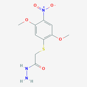 molecular formula C10H13N3O5S B1621180 2-[(2,5-Dimethoxy-4-nitrophenyl)thio]ethanohydrazide CAS No. 844891-25-4