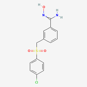 molecular formula C14H13ClN2O3S B1621182 3-[(4-chlorophenyl)sulfonylmethyl]-N'-hydroxybenzenecarboximidamide CAS No. 583059-52-3
