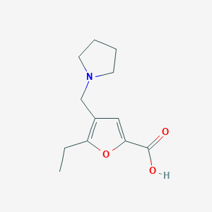 molecular formula C12H17NO3 B1621188 5-Ethyl-4-(pyrrolidin-1-ylmethyl)furan-2-carboxylic acid CAS No. 844882-33-3