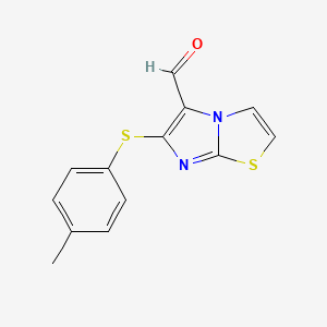molecular formula C13H10N2OS2 B1621199 6-[(4-Methylphenyl)sulfanyl]imidazo[2,1-b][1,3]thiazole-5-carbaldehyde CAS No. 175277-55-1