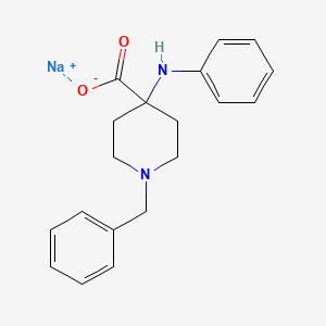 molecular formula C19H22N2NaO2 B1621228 Sodium 1-benzyl-4-(phenylamino)piperidine-4-carboxylate CAS No. 61085-47-0