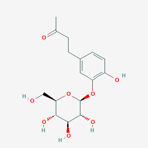 molecular formula C16H22O8 B162125 2-Butanone, 4-(3-(beta-D-glucopyranosyloxy)-4-hydroxyphenyl)- CAS No. 101705-37-7