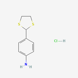 molecular formula C9H12ClNS2 B1621328 4-(1,3-dithiolan-2-yl)aniline Hydrochloride CAS No. 690632-79-2