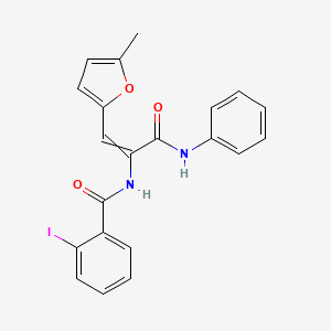 2-iodo-N-[(E)-2-(5-methyl-2-furyl)-1-(phenylcarbamoyl)ethenyl]benzamide