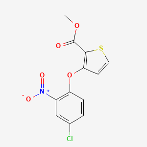 molecular formula C12H8ClNO5S B1621396 Methyl 3-(4-chloro-2-nitrophenoxy)thiophene-2-carboxylate CAS No. 91041-13-3