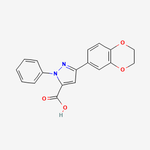 5-(2,3-Dihydro-1,4-benzodioxin-6-yl)-2-phenylpyrazole-3-carboxylic acid