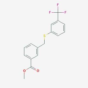 molecular formula C16H13F3O2S B1621456 Methyl 3-([[3-(trifluoromethyl)phenyl]thio]methyl)benzoate CAS No. 650617-47-3