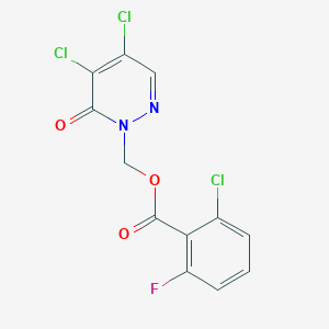 molecular formula C12H6Cl3FN2O3 B1621457 (4,5-Dichloro-6-oxopyridazin-1-yl)methyl 2-chloro-6-fluorobenzoate CAS No. 298188-08-6