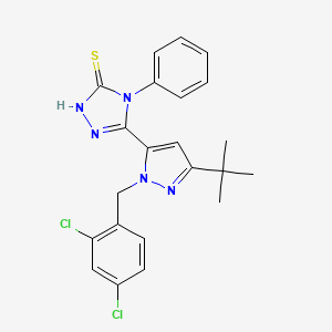 3-[5-tert-butyl-2-[(2,4-dichlorophenyl)methyl]pyrazol-3-yl]-4-phenyl-1H-1,2,4-triazole-5-thione