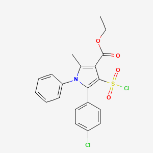 Ethyl 5-(4-chlorophenyl)-4-chlorosulfonyl-2-methyl-1-phenylpyrrole-3-carboxylate